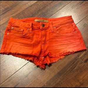 NWT-Joe’s Jeans shorts in distressed. Orange SZ 24